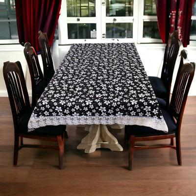 kashtu Embroidered 4 Seater Table Cover(Black, Polyester)