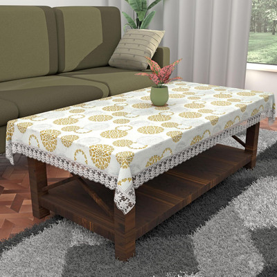 ZITIN Printed 2 Seater Table Cover(Multicolor, Peach, PVC)