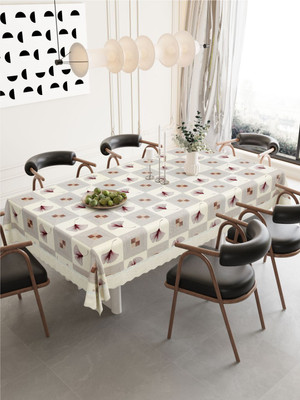 Dream Weaverz Abstract 6 Seater Table Cover(Grey, PVC)