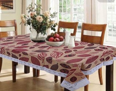 WIN WORLD Floral 6 Seater Table Cover(Red, PVC)