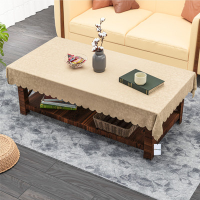 HOMESTIC PVC 4 Seater Self Design Table Cover(Brown)