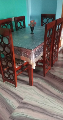SHRI MAHAVIR IMPEX Self Design 6 Seater Table Cover(Multicolor, Plastic)