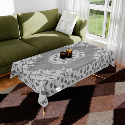 HOMESTIC Floral 4 Seater Table Cover(Gray, Cotton)