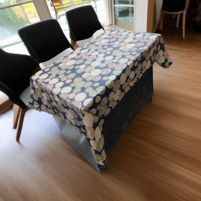 Mopak Décor Printed 4 Seater Table Cover(Blue, Polyester)