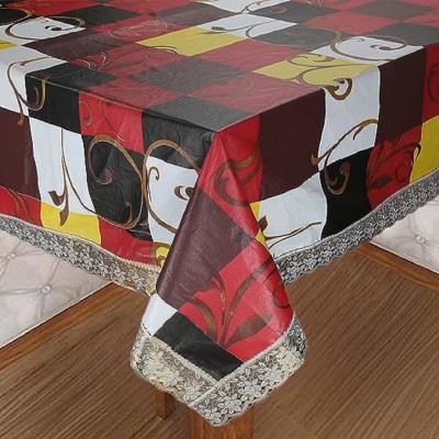 ZITIN Checkered, Printed 6 Seater Table Cover(Multicolor, PVC)