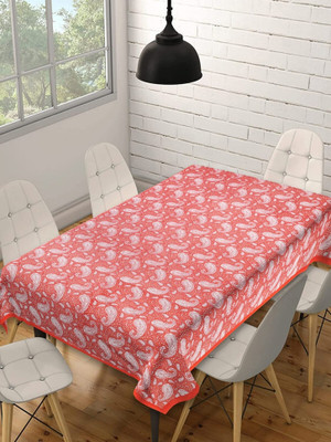 Texstylers Cotton 8 Seater Abstract Table Cover(Pink Paisley)