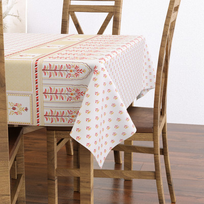 Blocks Of India Cotton 6 Seater Paisley Table Cover(Multicolor)