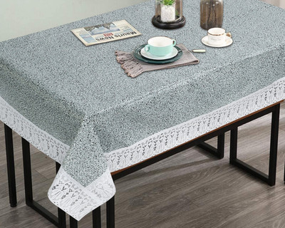 The Furnishing Tree Self Design 4 Seater Table Cover(Grey, PVC)