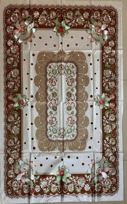 SHRI MAHAVIR IMPEX Floral 2 Seater Table Cover(Multy, Polyester)