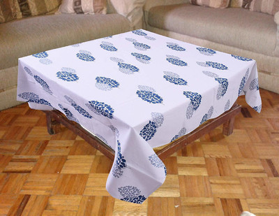 RajoDyana Self Design 4 Seater Table Cover(White, Cotton)