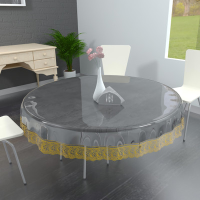 MONKDECOR Solid 4 Seater Table Cover(Transparent, PVC)