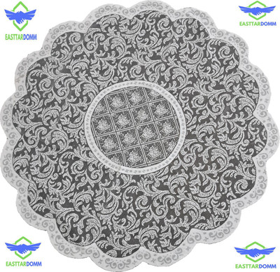 EASTTARDOMM Cotton 2 Seater Floral Table Cover(Grey (40 Inches Small), Net Cloth)