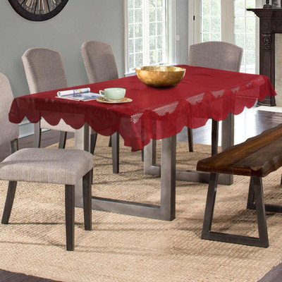 Flipkart SmartBuy Self Design 6 Seater Table Cover(Red, Polyester)
