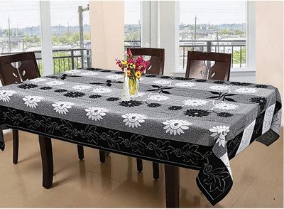 croox Cotton 6 Seater Floral Table Cover(Black, Multicolour)
