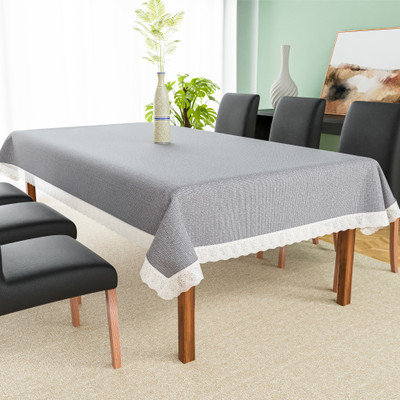 KUBER INDUSTRIES PVC 6 Seater Self Design Table Cover(Grey)