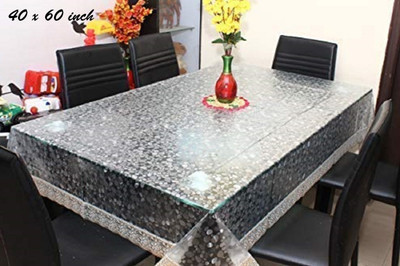 ZUCLLIN Self Design 4 Seater Table Cover(Silver, PVC)