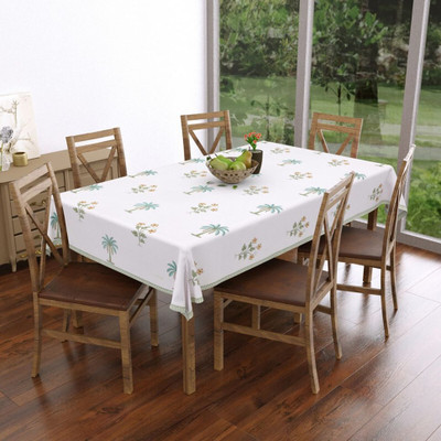 Texstylers Cotton 6 Seater Batik Table Cover(White)
