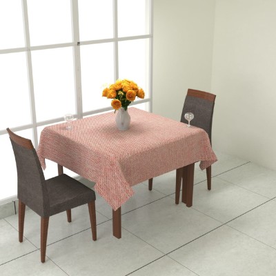 JD Handloom Solid 2 Seater Table Cover(Pink, Polyester)
