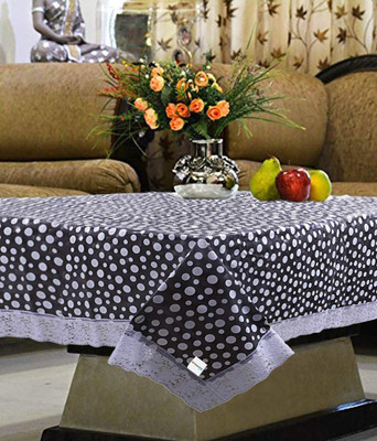 HOMESTIC Self Design 4 Seater Table Cover(White, PVC)