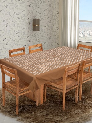 Dekor World Chevron 8 Seater Table Cover(Brown, Cotton)