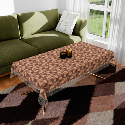 KUBER INDUSTRIES Self Design 4 Seater Table Cover(Brown, PVC)