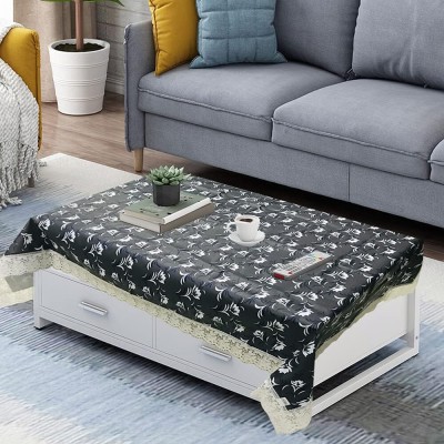 homerz Floral 4 Seater Table Cover(Black Emboss, Cotton)