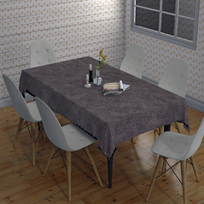 Sunrise Solid 4 Seater Table Cover(Brownish Grey, Polyester)