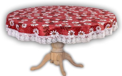 Wings Star Floral 2 Seater Table Cover(Red, PVC)