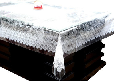 KUBER INDUSTRIES Printed 4 Seater Table Cover(White, Plastic)