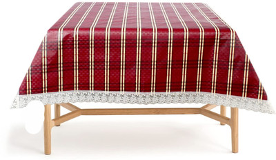 bharatretail Printed 4 Seater Table Cover(Maroon, PVC)