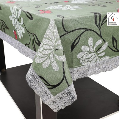 Organiser Villa Printed 4 Seater Table Cover(Green, PVC)