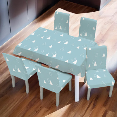 UMAI Abstract 6 Seater Table Cover(White, Polyester, Pack of 7)