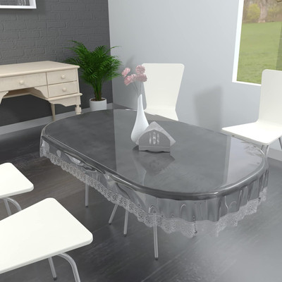 iC ICONIC CHOICE PVC 6 Seater Solid Table Cover(Silver)
