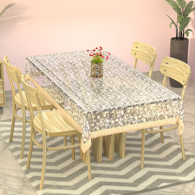 KUBER INDUSTRIES Self Design 4 Seater Table Cover(Transparent, PVC)