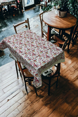 Mopak Decor Printed 4 Seater Table Cover(Orange, Polyester)