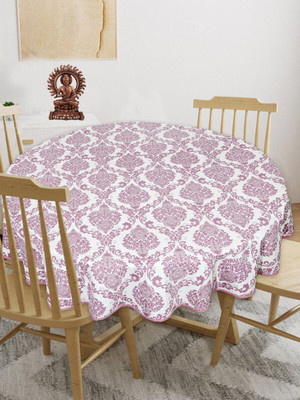 Texstylers Cotton 6 Seater Printed Table Cover(Pink Abstract)