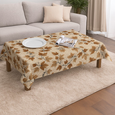 pk craft Cotton 2 Seater Floral Table Cover(Beige)