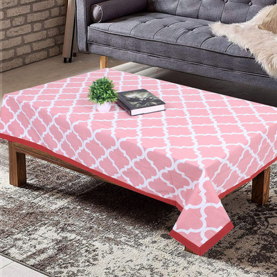Texstylers Cotton 4 Seater Geometric Table Cover(Pink)