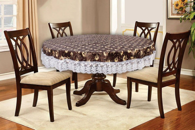 The Furnishing Tree PVC 4 Seater Printed Table Cover(Brown)