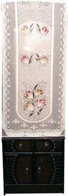 MANGERAM Cotton 2 Seater Floral Table Cover(Dressing Mirror Cover |61x26 Inches | Beige & Multicolor)