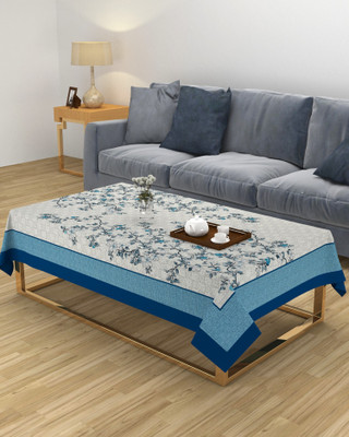 MHF Floral 8 Seater Table Cover(Blue, Polyester)