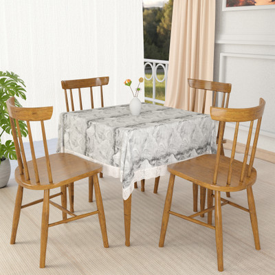 KUBER INDUSTRIES Self Design 4 Seater Table Cover(Grey, PVC)
