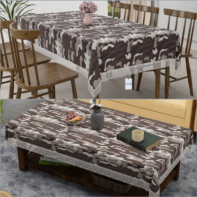 HOMESTIC Floral 6 Seater Table Cover(Brown, PVC, Pack of 2)