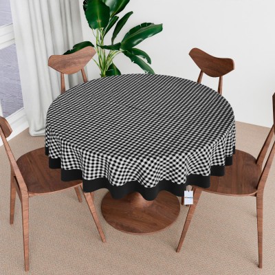 HOMESTIC Self Design 4 Seater Table Cover(Black, Cotton)