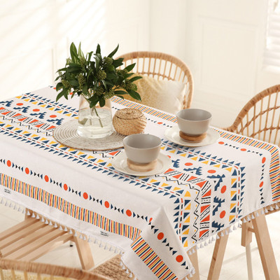 Urban Space Cotton 4 Seater Printed Table Cover(Ikat)