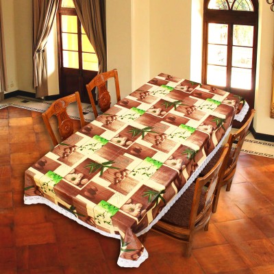 CASA FURNISHING Floral 6 Seater Table Cover(Brown, PVC)