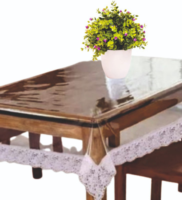 KRISHNA HOME DÉCOR Solid 8 Seater Table Cover(clear, PVC)