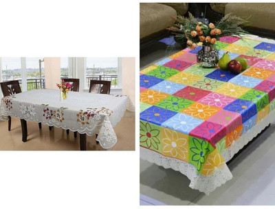 RDR INDUSTRIES Cotton 6 Seater Printed Table Cover(Multicolor, Pack of 2)