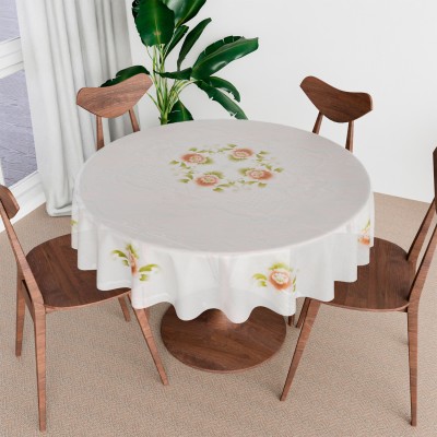 KUBER INDUSTRIES Floral 4 Seater Table Cover(Green, PVC)