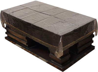 REKARDO Solid 4 Seater Table Cover(Black, PVC)